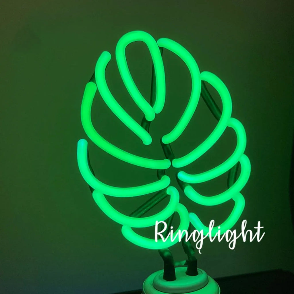 Creative minimalist bamboo shape desktop lamp with white tube and green light