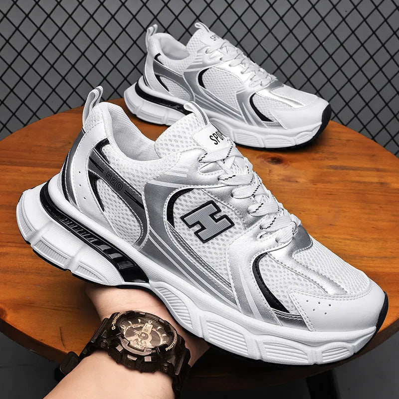 Men's mesh casual running shoes with plastic soles in multiple colour options