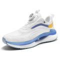 Men's high-top popcorn running shoes in mesh with buckle closure and composite sole.
