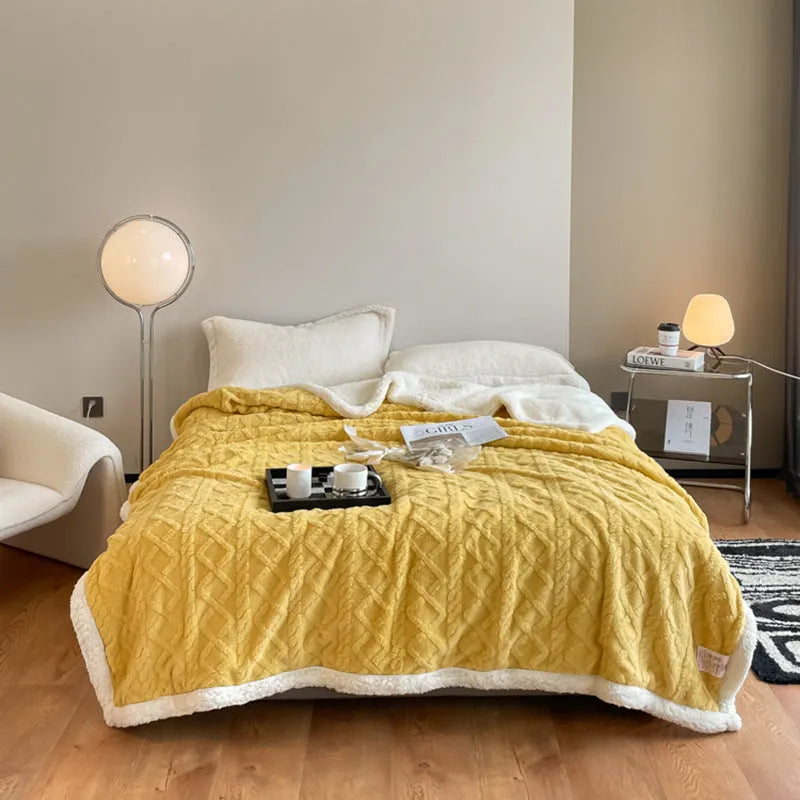 Winter thermal flannel blanket in polyester taffeta measuring 180x200cm available in nine colours