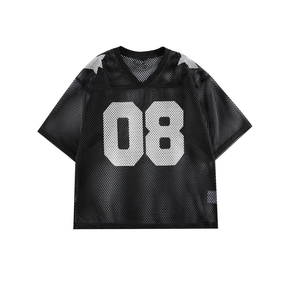 Black half sleeve shirt with letter pattern, loose pullover style, short sleeves