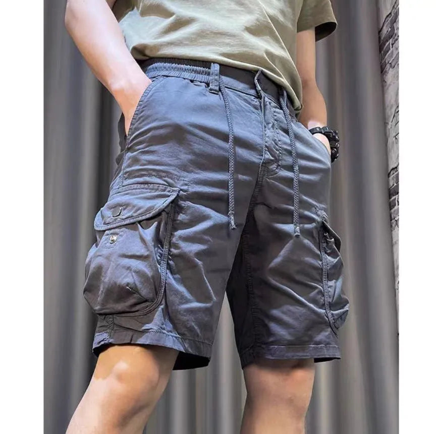 Loose straight leg overalls pants with multiple pockets in black, grey, green or khaki colours