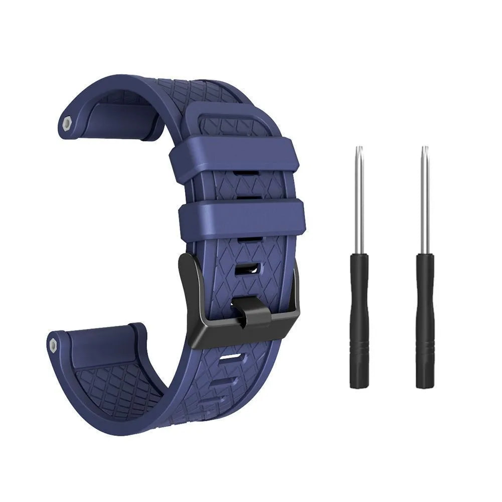 Jiaming 26mm silicone watch strap with stainless steel buckle in multiple colour options