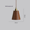 Black walnut finish single-head droplight chandelier with copper and wood art materials
