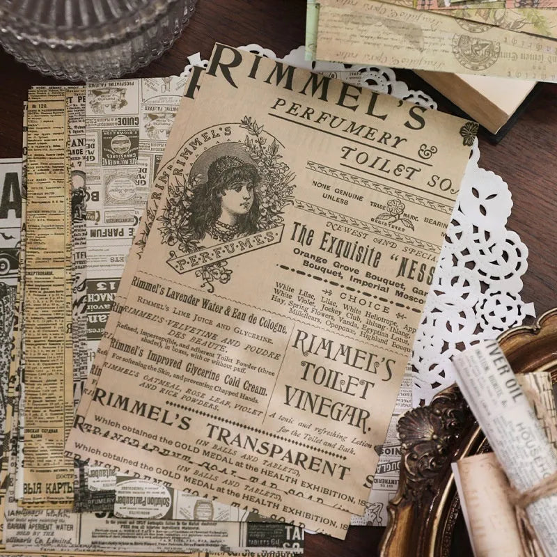 Retro style paper letter decoration set for notebooks in six vintage colour options