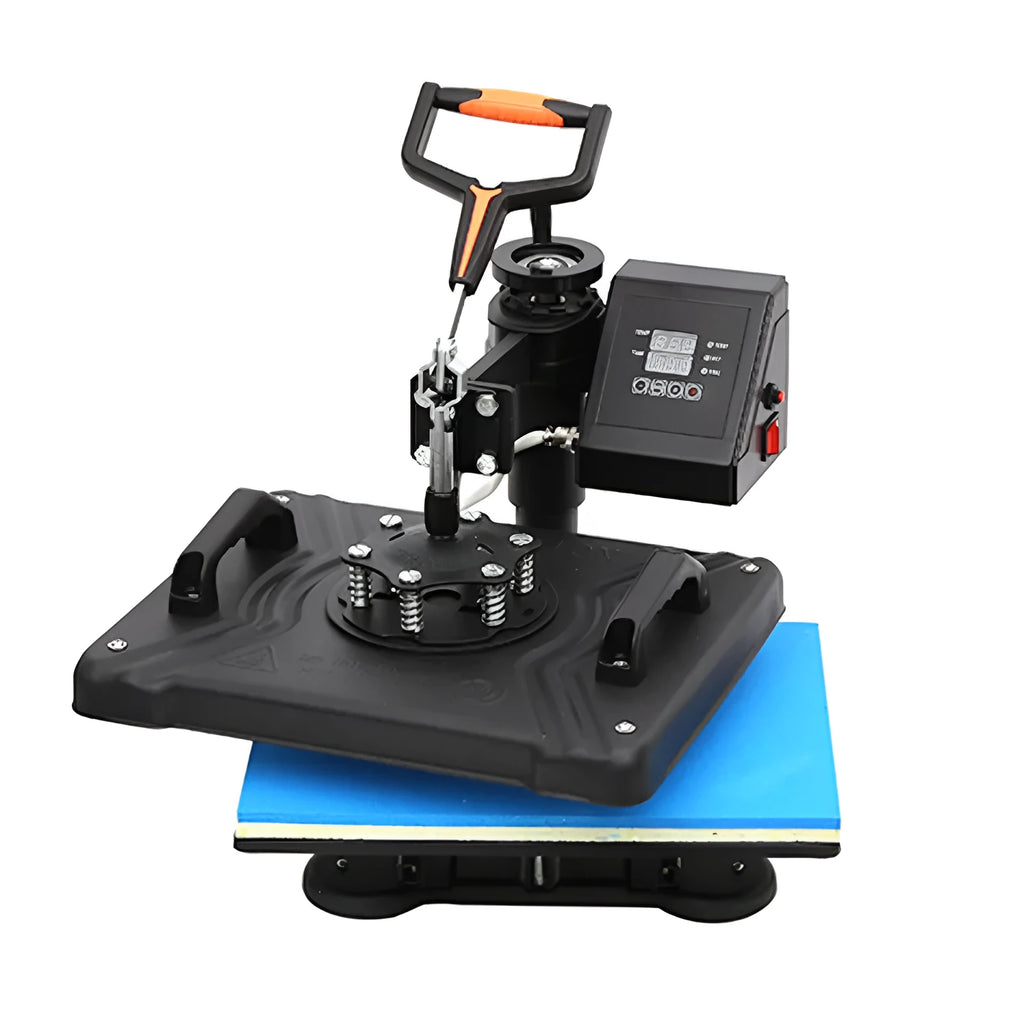 Black thermal transfer printing machine for T-shirts and fabrics with heat press technology