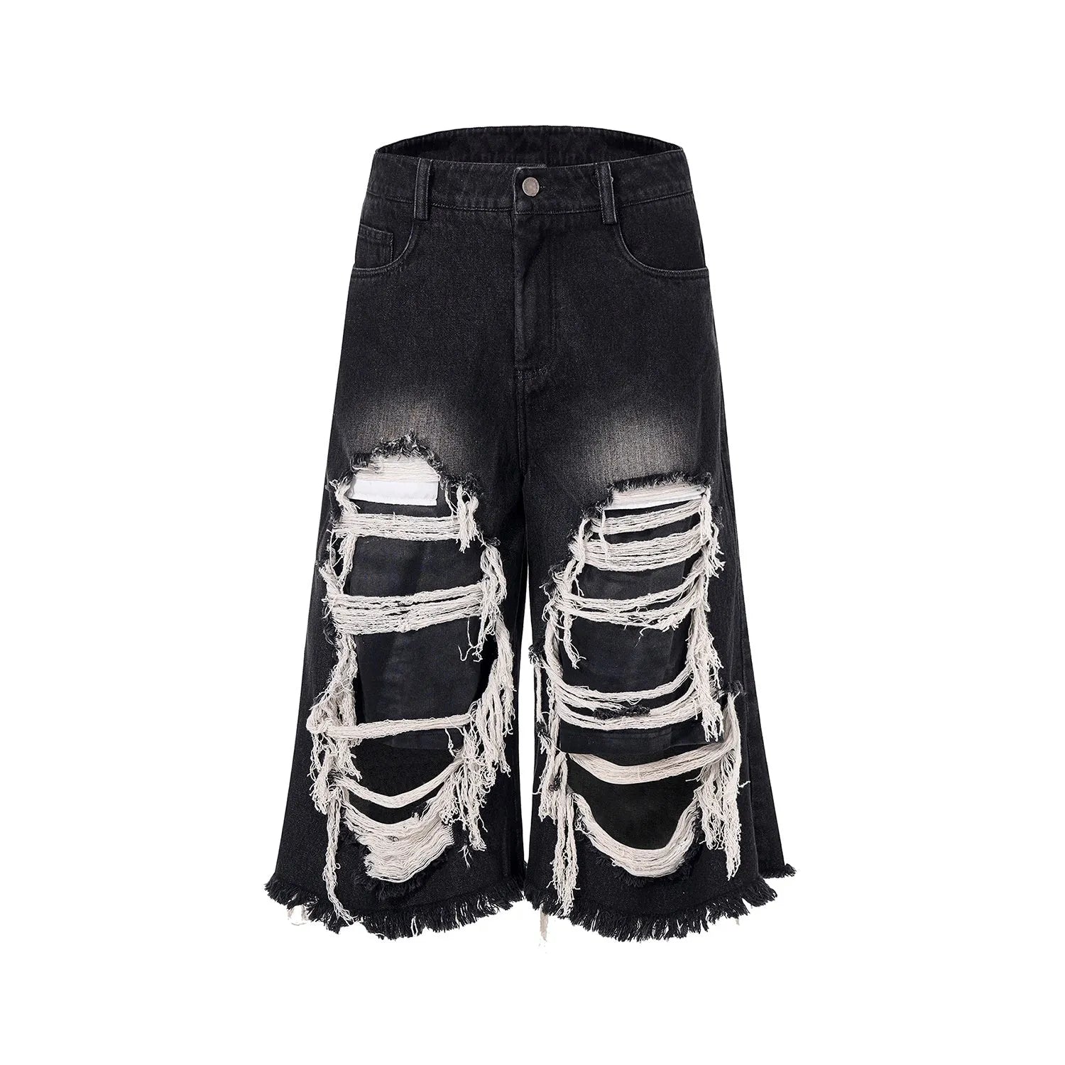 Black women's wide-leg cropped jeans with mid-high waist and micro-elastic cotton fabric