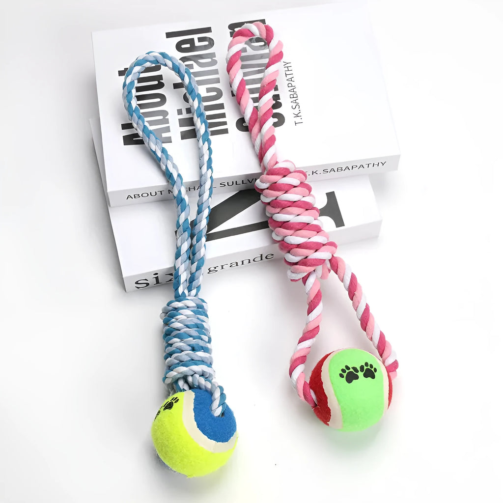 38cm red white and blue white cotton thread dog toy for medium large breeds