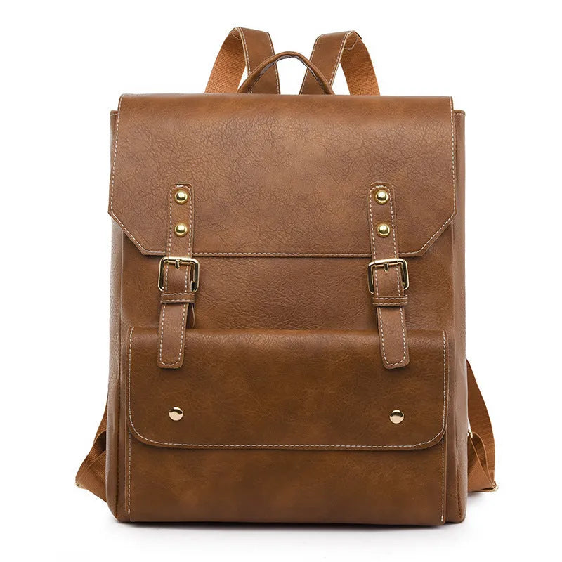 Korean style retro backpack in soft PU material available in four colours