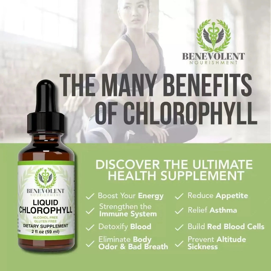 60ml bottle of liquid chlorophyll drops with dropper for adult intestinal care