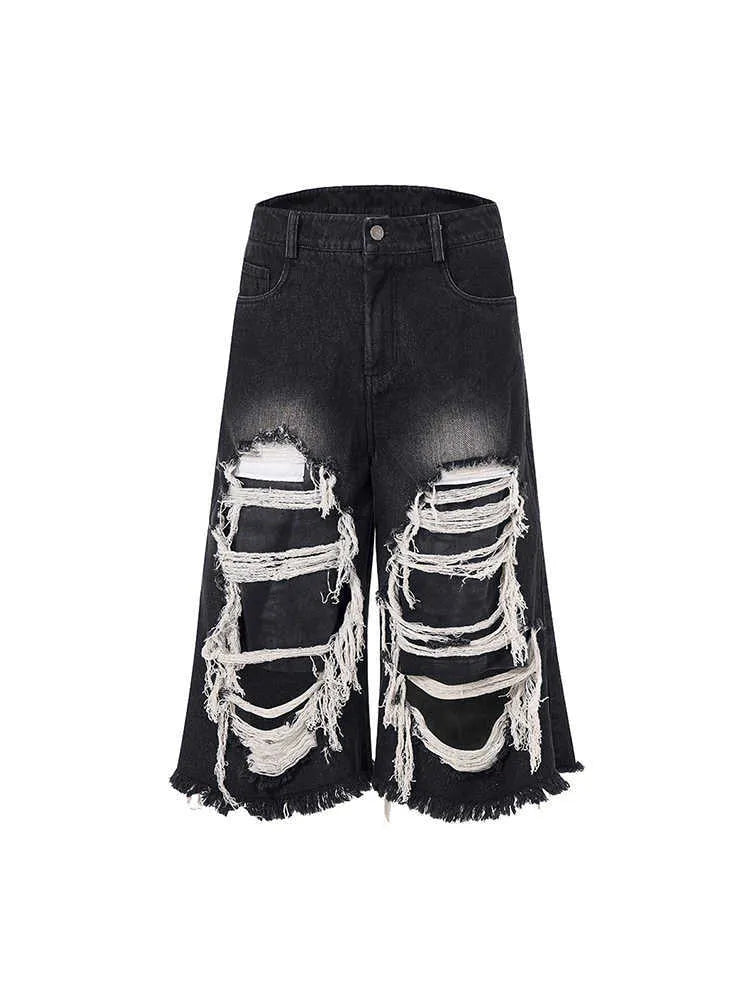 Black women's wide-leg cropped jeans with mid-high waist and micro-elastic cotton fabric
