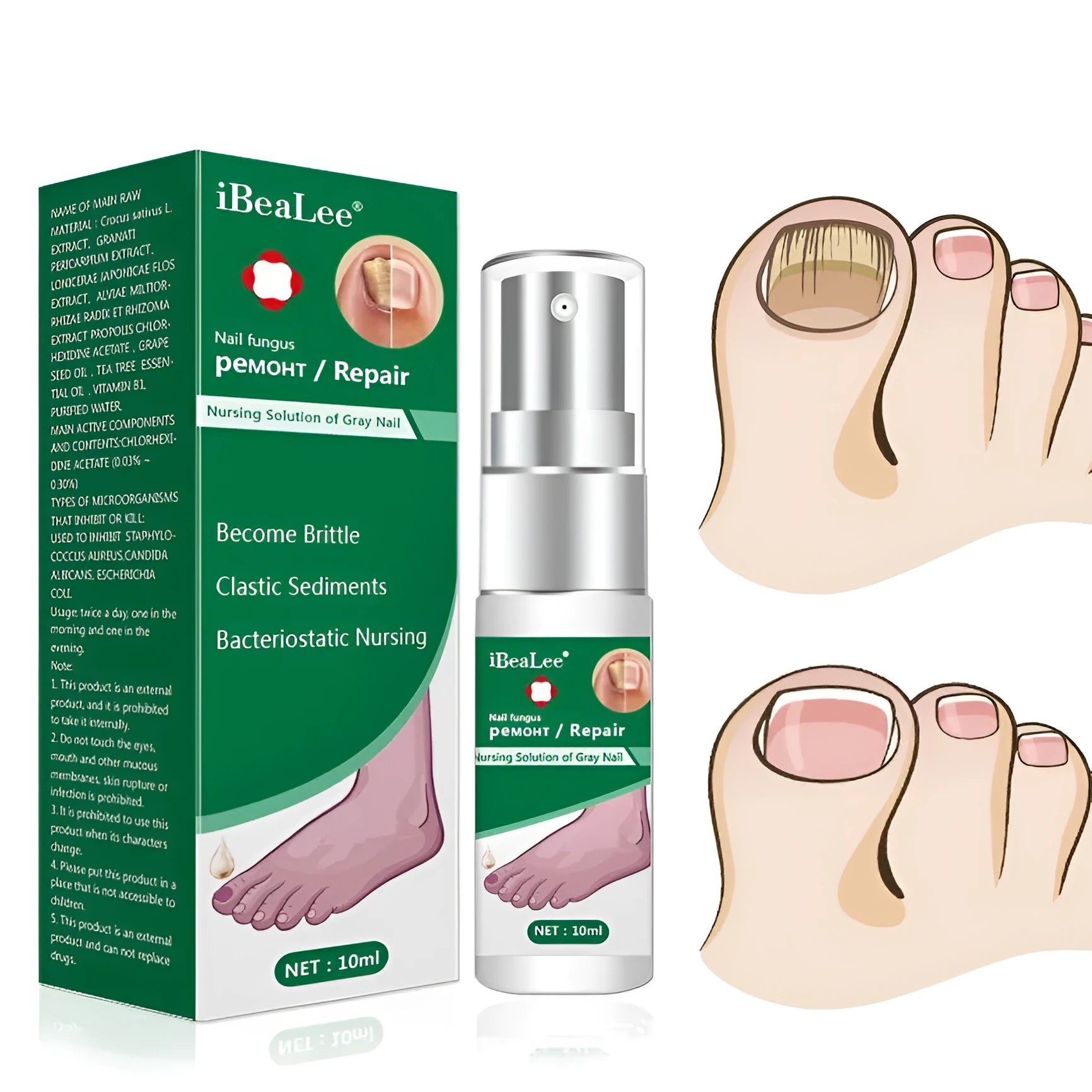 10ml whitenail antibacterial liquid applicator bottle for foot care and toenail treatment