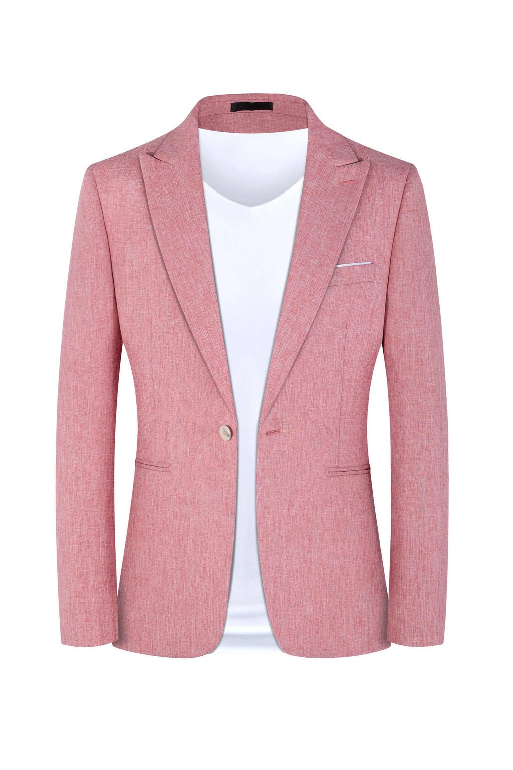 Men's light blue western-style casual suit jacket with slim fit on mannequin