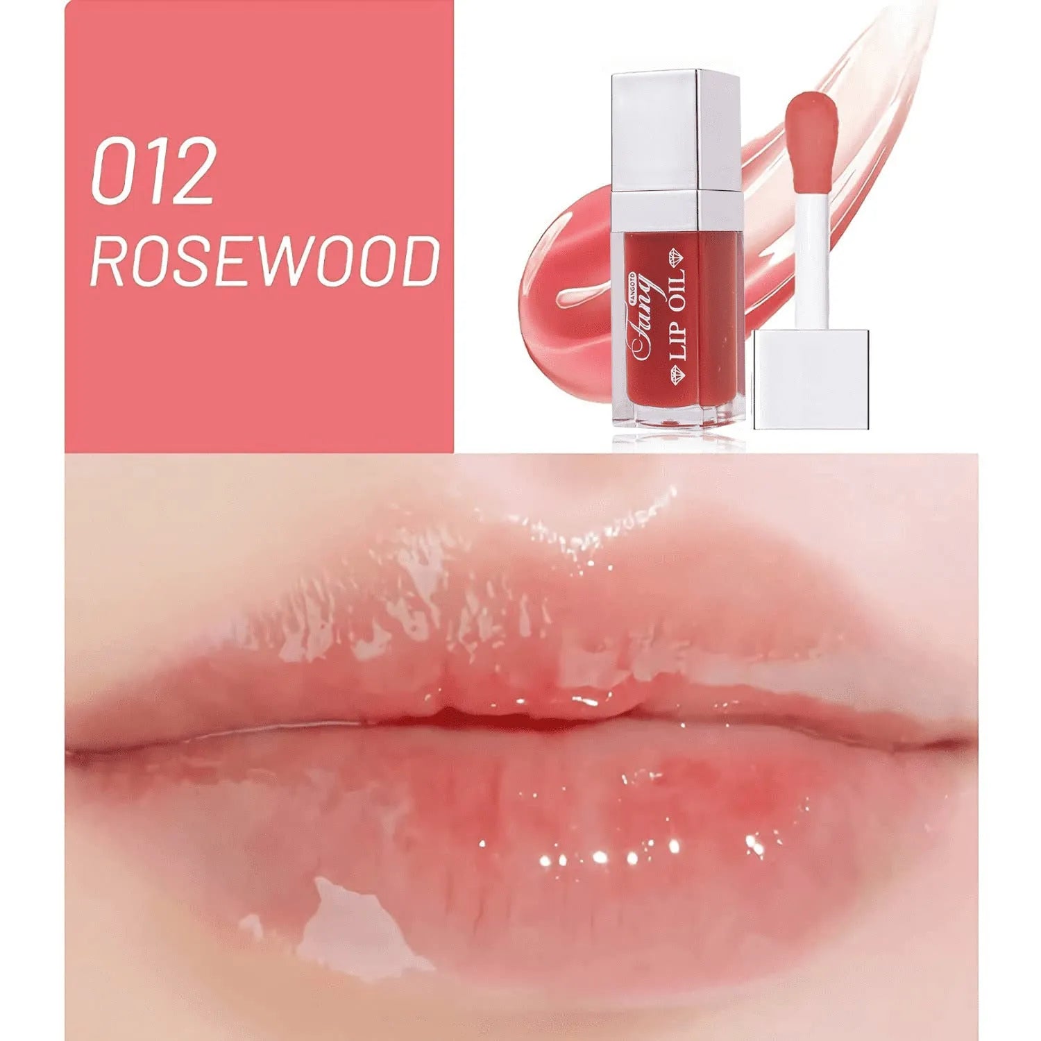 Mint flavour lip gloss stick in twist-up tube showing sheer glossy finish on lips