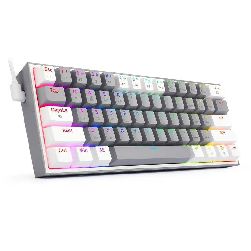K617 mechanical keyboard with RGB lighting and white pink colour scheme