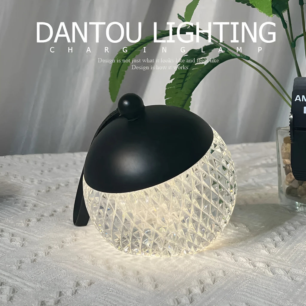 Small dimmable LED night lamp with touch switch in chrome colour for bedroom desk