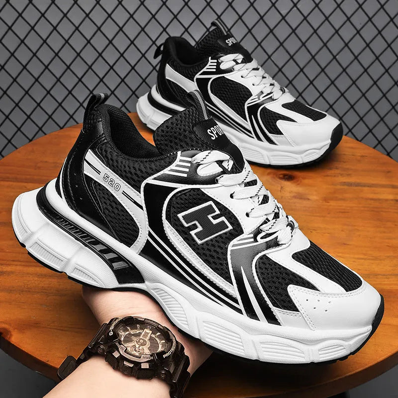 Men's mesh casual running shoes with plastic soles in multiple colour options