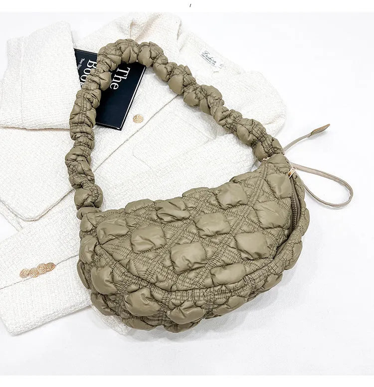 Women's casual nylon messenger bag in a solid colour with a long shoulder strap