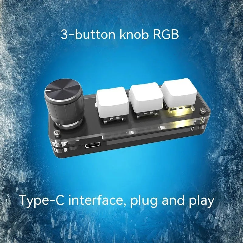 Black or white RGB backlit macro keyboard with USB cable for computer shortcut operations