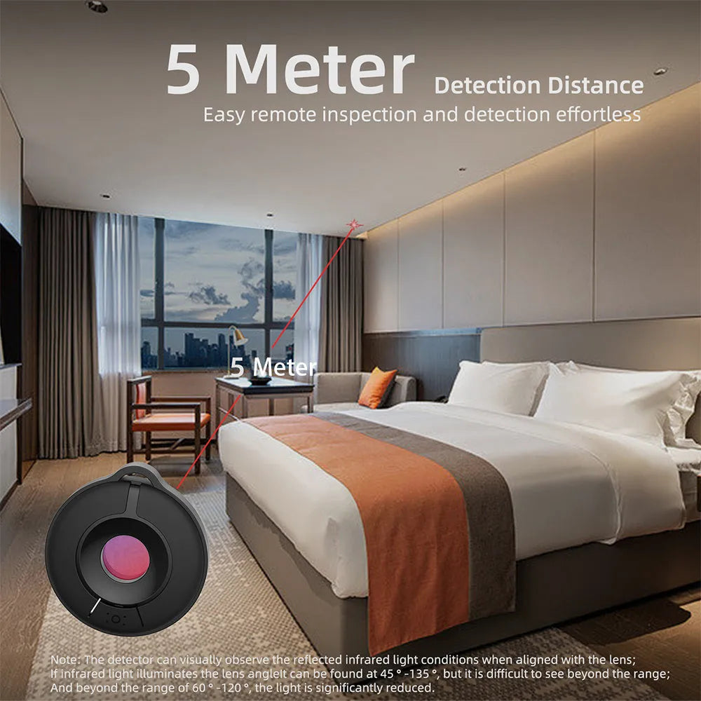 Black infrared camera detector with compact design for privacy protection scanning
