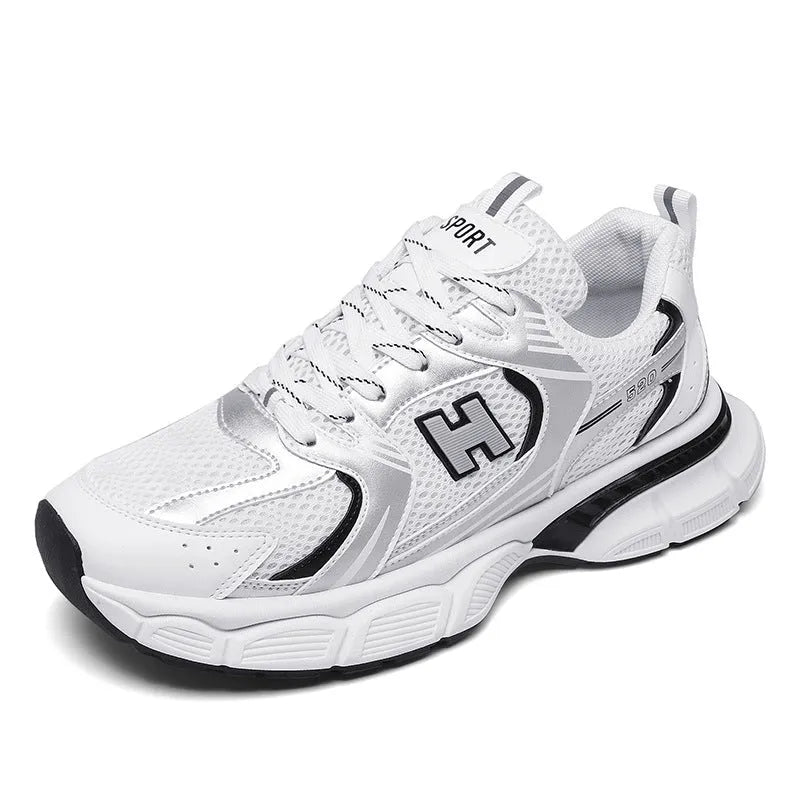 Men's mesh casual running shoes with plastic soles in multiple colour options