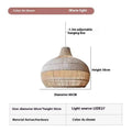 60cm diameter woven rattan chandelier in Silent Wind style for living room or lounge.