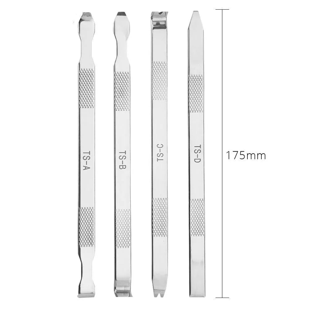 Mobile phone rear cover glass fixing fixture with adjustable clamp and demolition crowbar tool