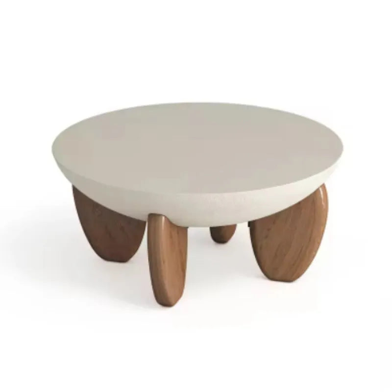 White solid wood coffee table with adjustable height mechanism and storage compartment