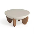 White solid wood coffee table with adjustable height mechanism and storage compartment