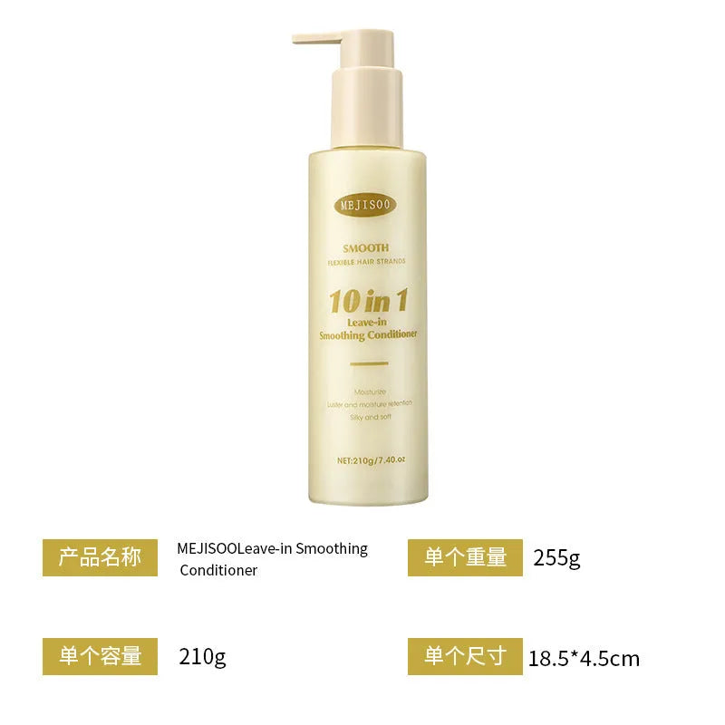Wash-free soft 10-in-1 hair conditioner bottle, 210g disposable format for moisturising and nourishing hair