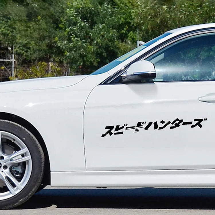 35x35 cm reflective Japanese car stickers in black and white colours