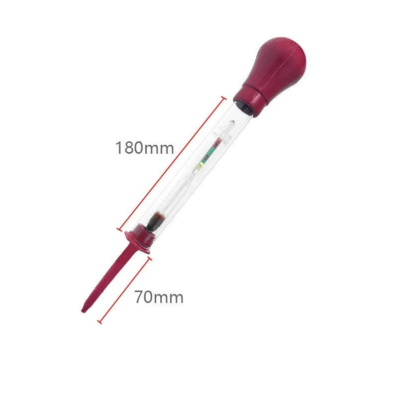 Glass electrohydraulic hydrometer for automobile battery electrolyte testing with suction type design
