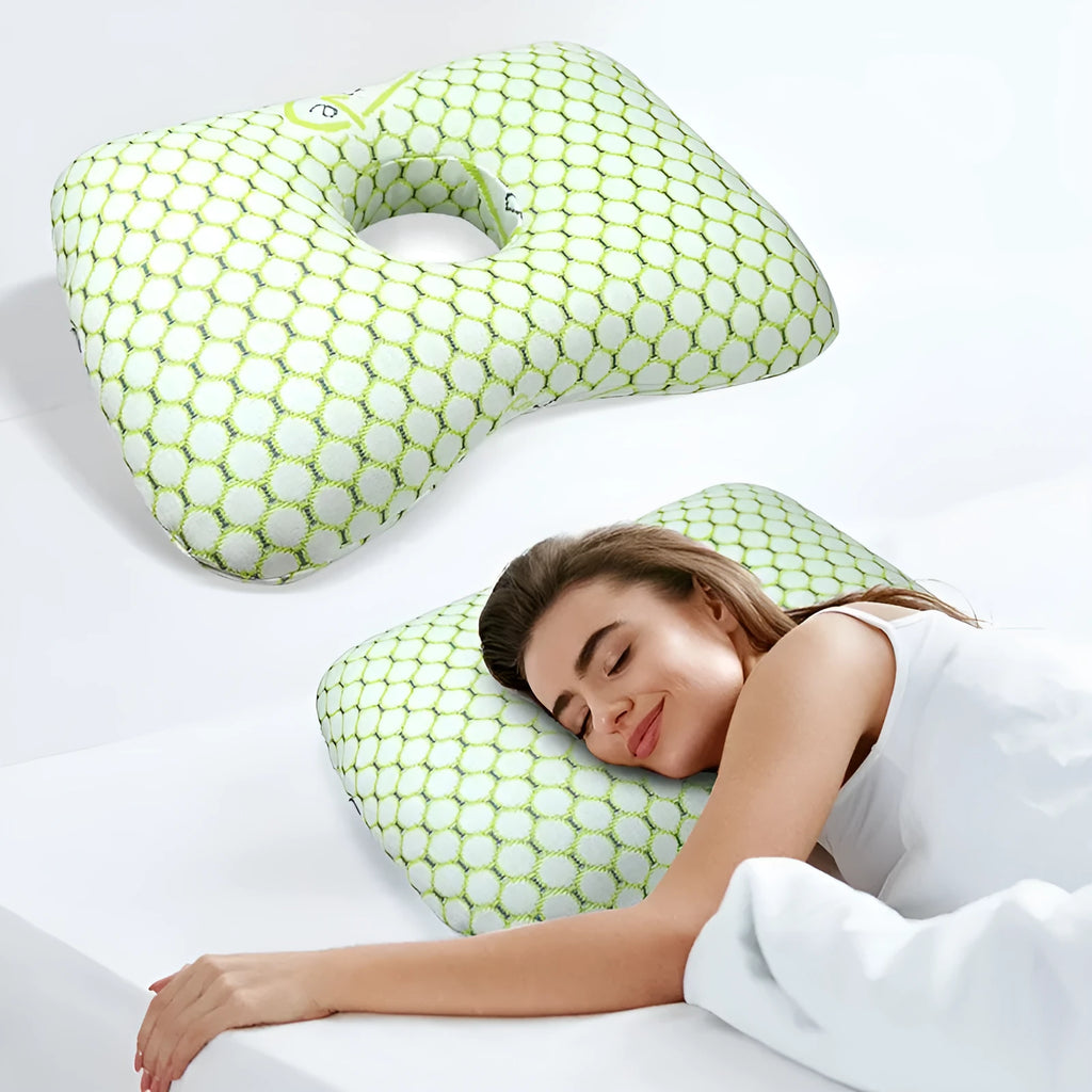 Beauty salon single hole ear pillow for adults in New Chinese style, measuring 39 by 28 by 6 centimetres.