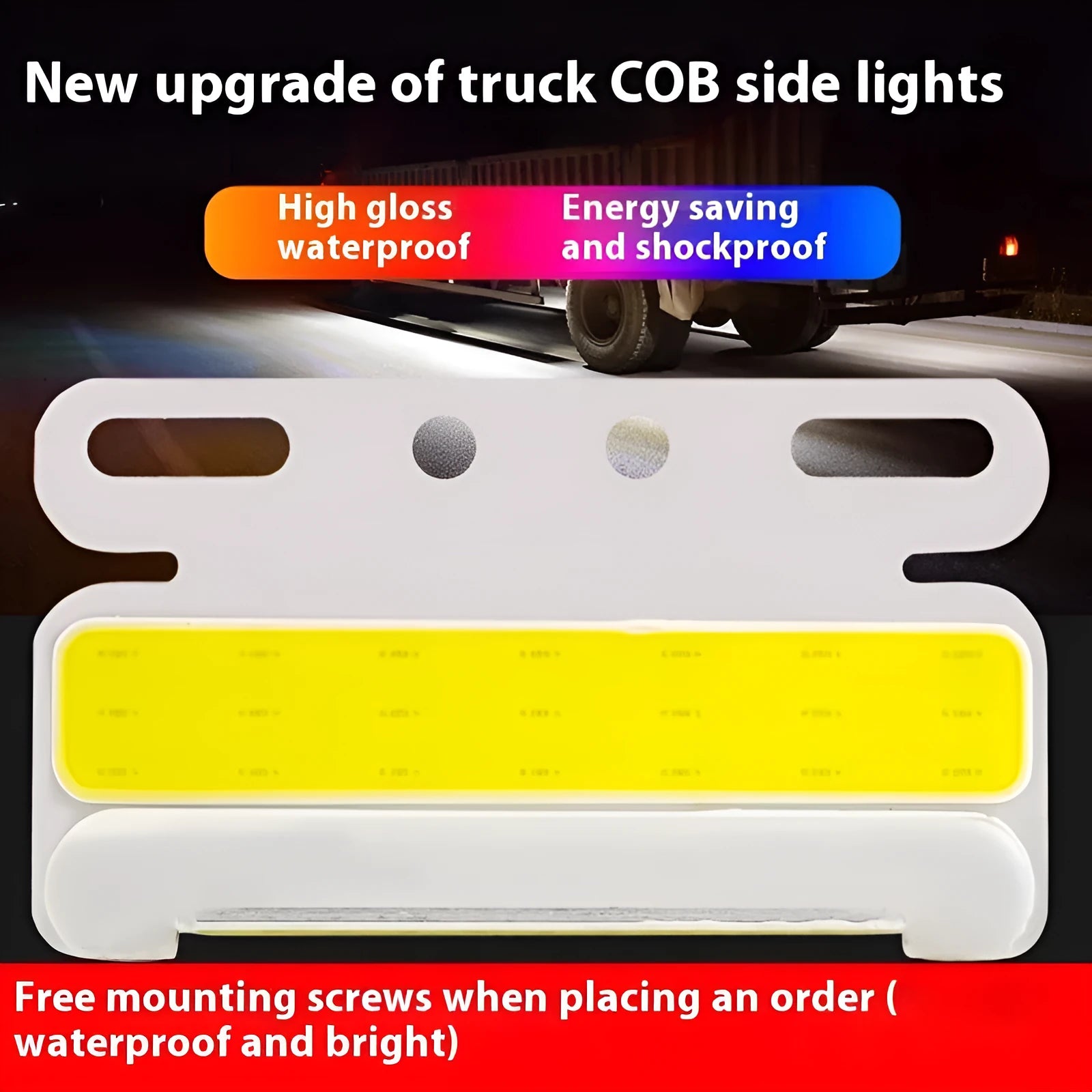 12V 24V aluminium alloy waterproof COB LED truck side light and grounded tyre marker in multiple colours.