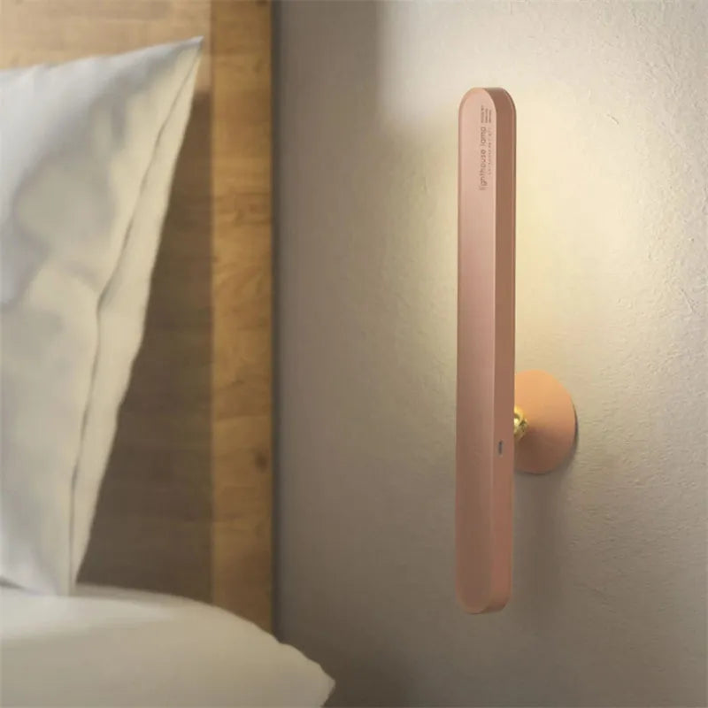 Geometric wireless table lamp with magnetic base in khaki colour