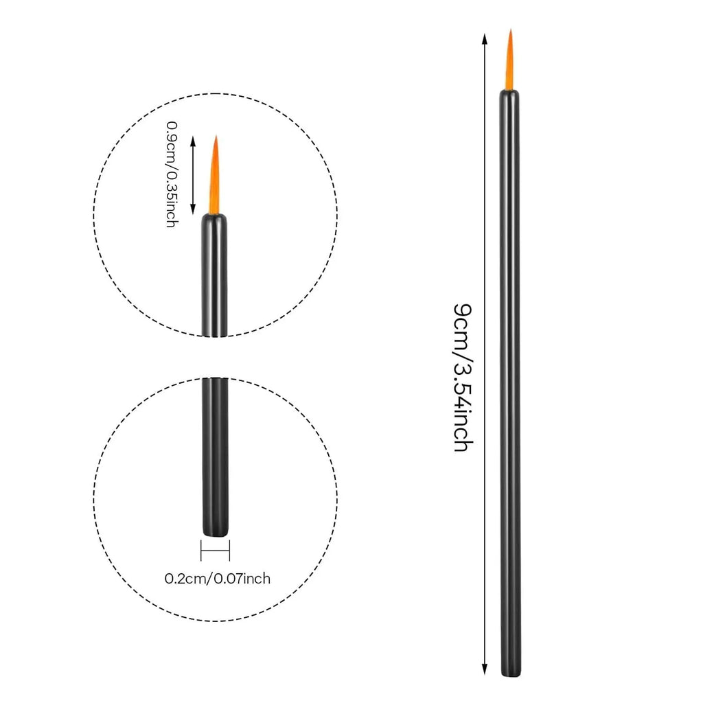 One hundred disposable eyeliner brushes with ultra-fine point applicators and protective plastic sleeves