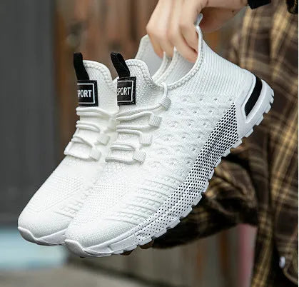 Men's solid-colour casual shoes with mesh upper in six colour options