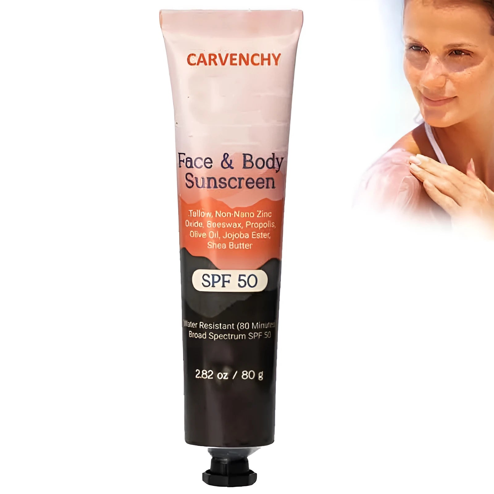 Mineral facial sunscreen bottle with makeup primer functionality and 96 unit net content