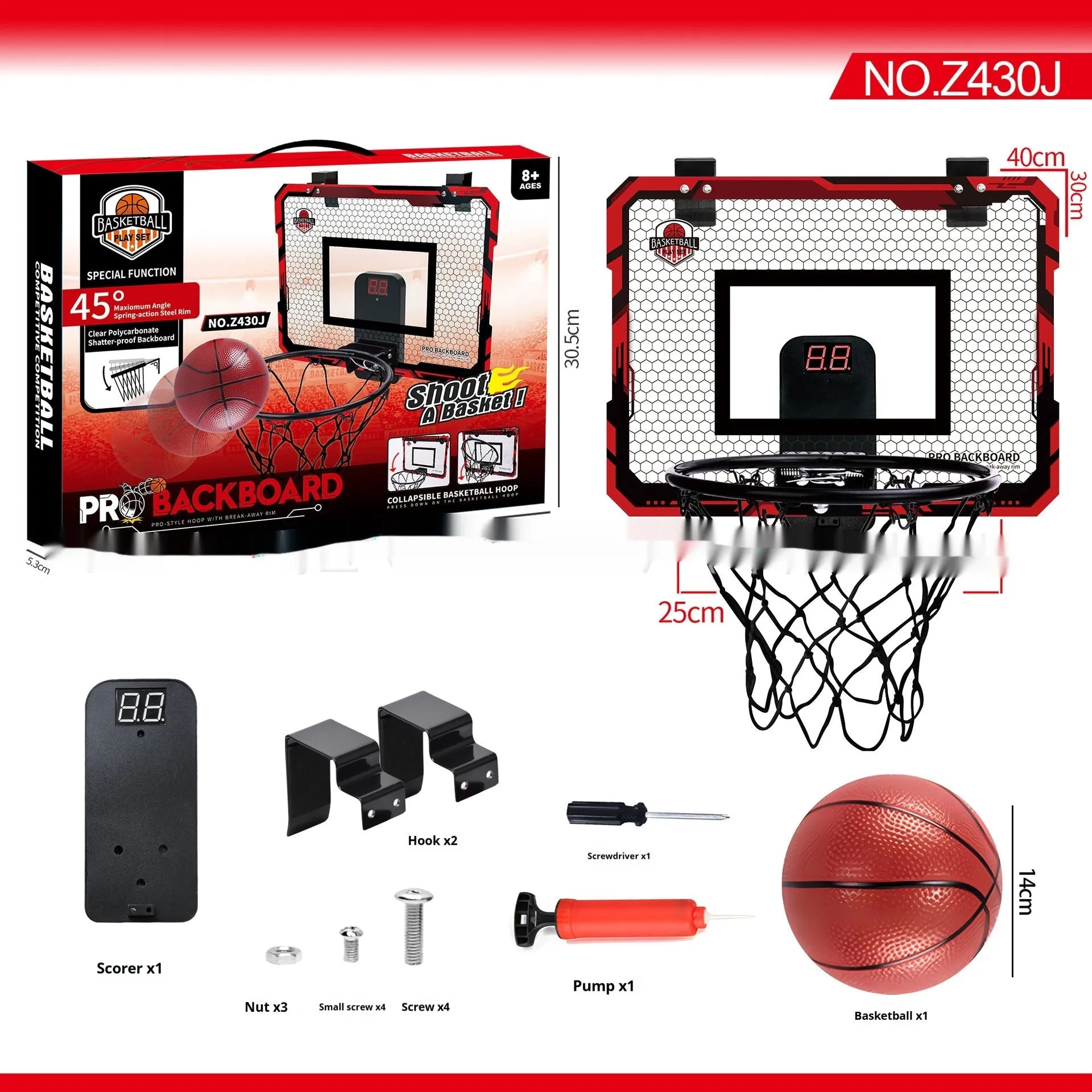 Foldable basketball frame with parallel panel backboard mounted using suction cups