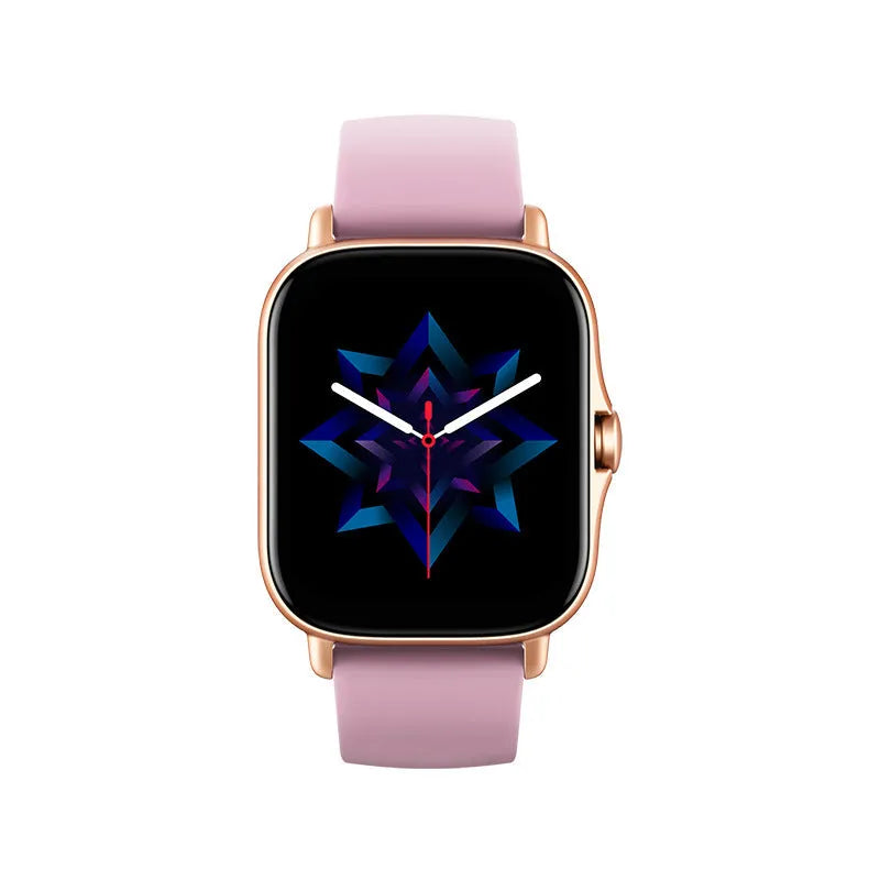 GT20 black smartwatch with silicone strap showing health stats on 1.75-inch screen