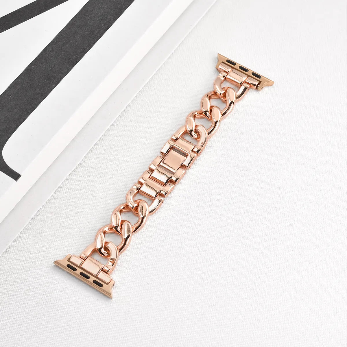 Denim pattern metal chain watch strap for Apple Watch in silver colour