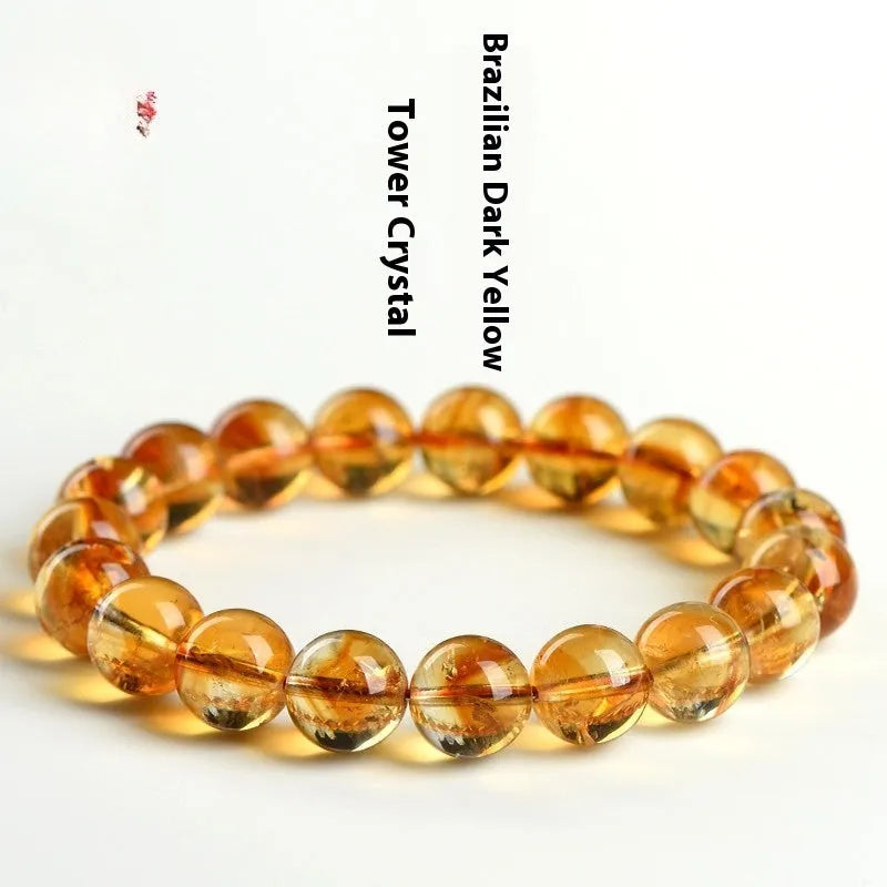 Natural yellow citrine gemstone bracelet showing single circle and three circle bead design options.