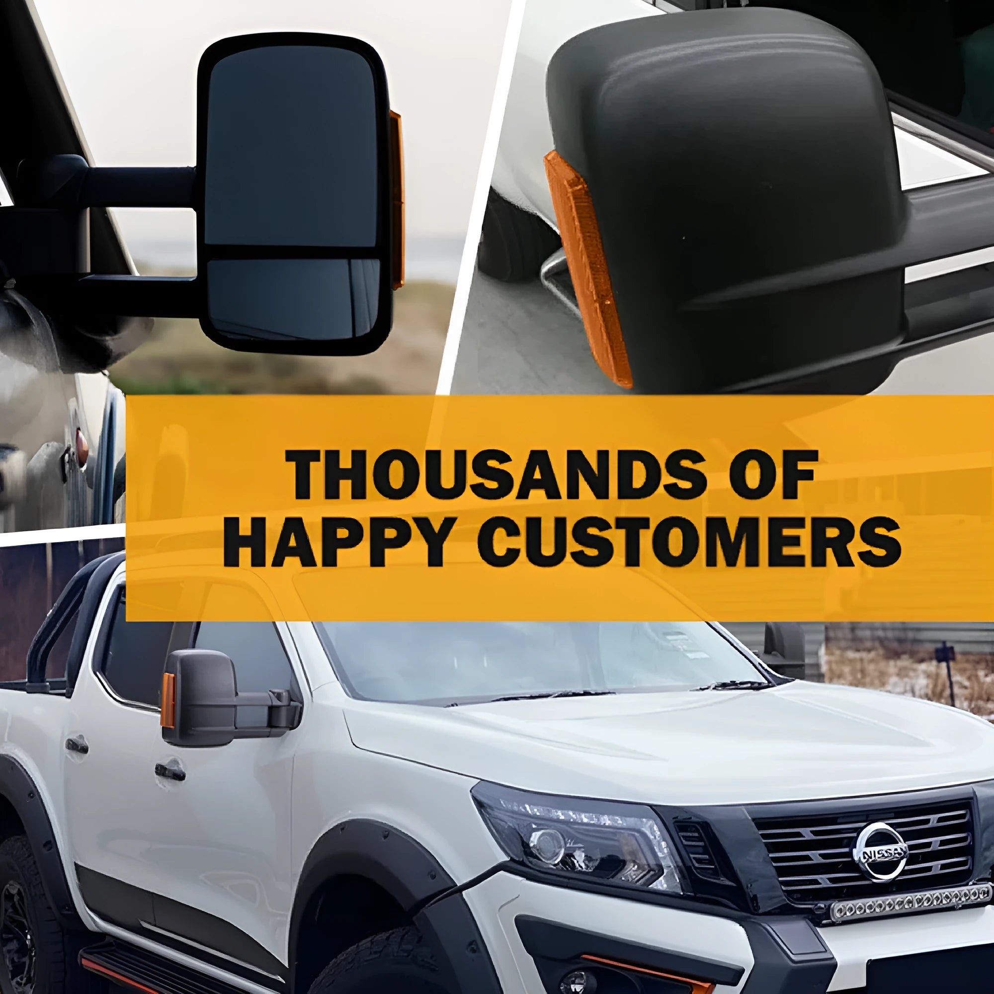 Black electric exterior rear view mirror with integrated light for Nissan NP300 D23 2015 model