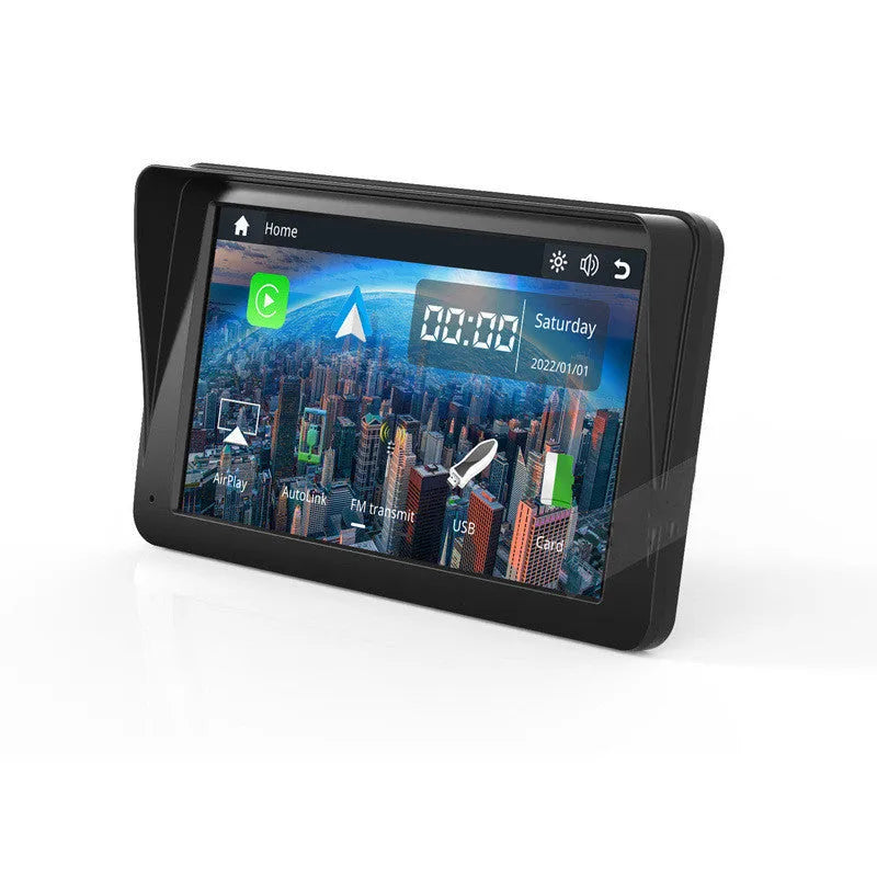 7-inch portable car smart display with rotating bracket showing navigation screen