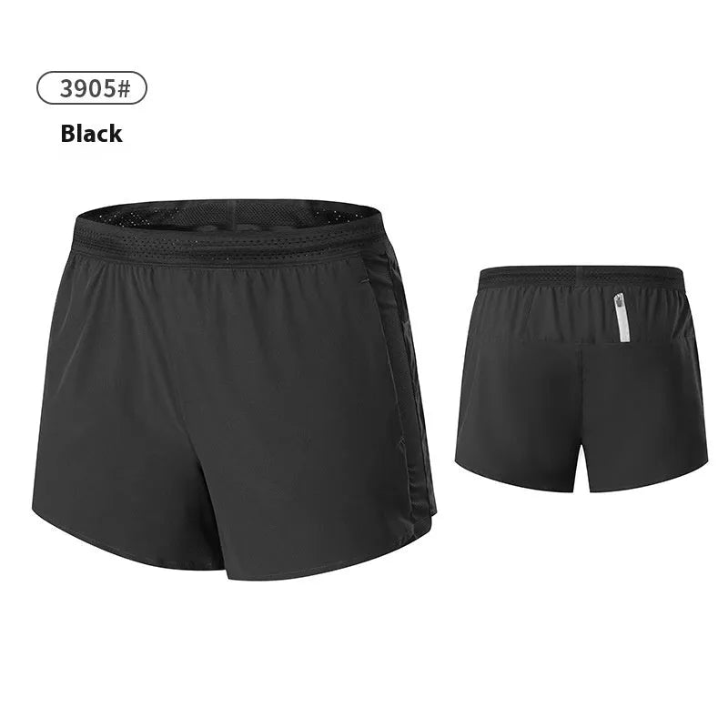 Men's low-waist polyester basketball shorts in a solid colour on a size chart background.
