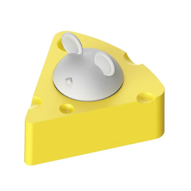 Yellow cheese-shaped catnip toy ball for cat dental care and play