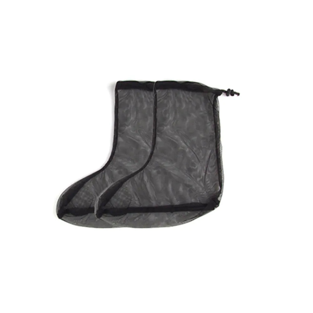 Four-piece anti-mosquito canopy suit set including hooded jacket, trousers and booties for outdoor activities