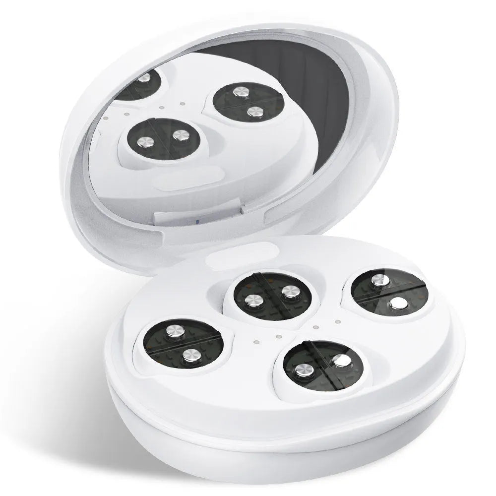 White wireless red light eye massager device with facial mask design for EMS therapy