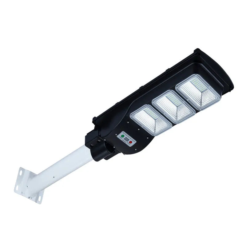 Integrated solar street light with LED illumination for outdoor household and garden use