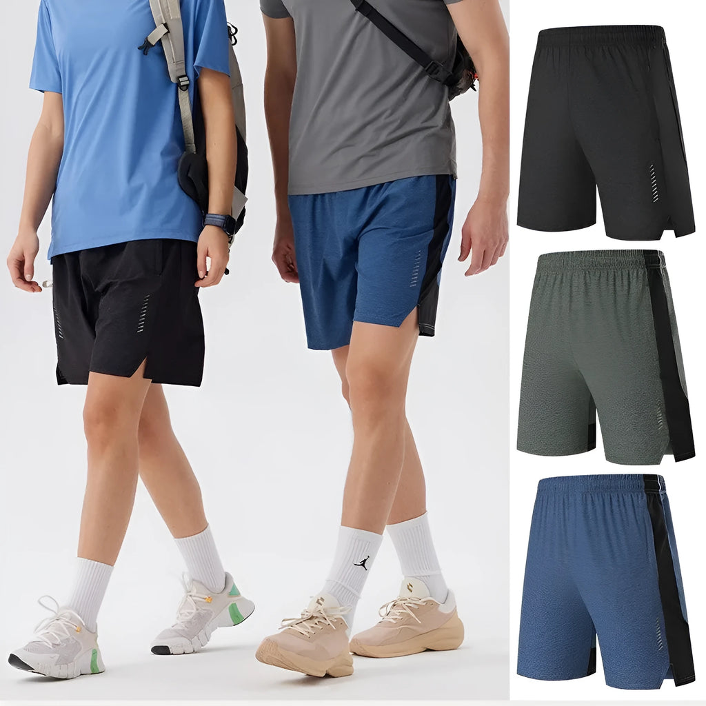 Men's five-point single layer shorts in spandex fabric with mid waist design
